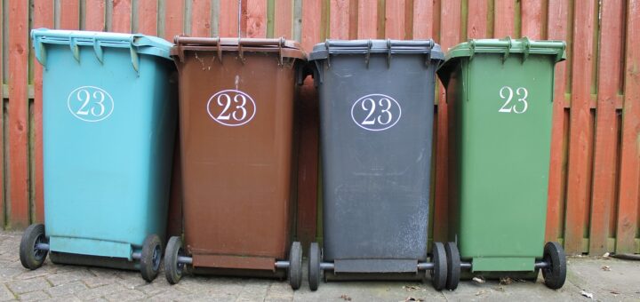 wheelie bin, garbage, rubbish, waste, dustbin, paper, plastic, blue, green, grey, brown, recycling, disposal, refuse container, lineup, trash can, environmental, service, separation, collection, line up, wheelie bin, garbage, dustbin, dustbin, dustbin, dustbin, dustbin, recycling, recycling, recycling, recycling, trash can