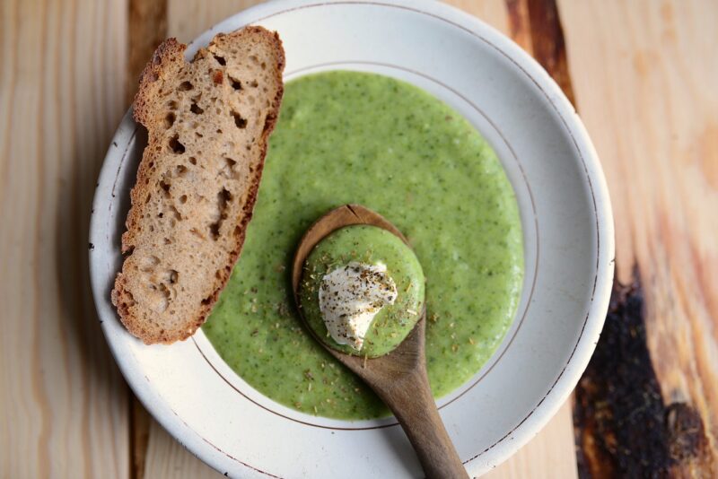 soup, broccoli, plate