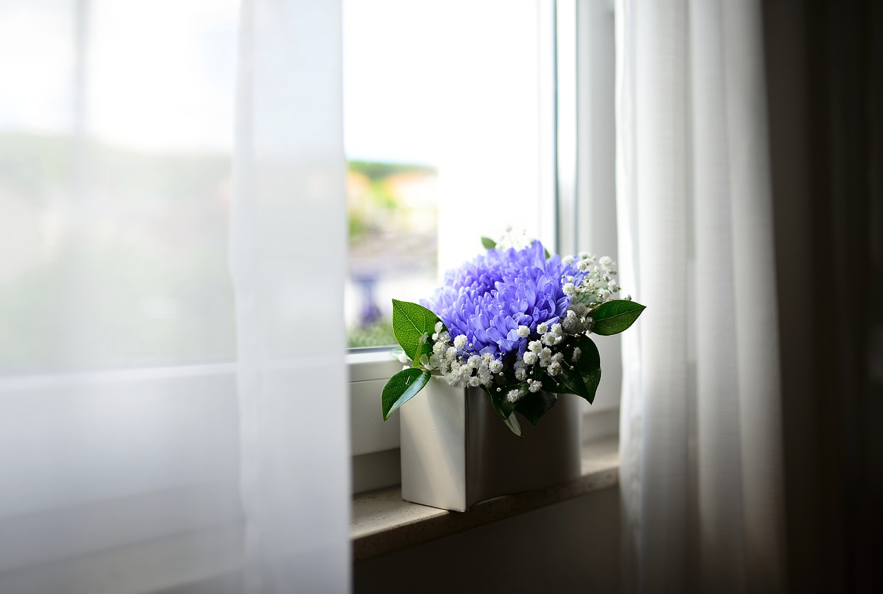 Flower Vase Window Curtains Room - congerdesign / Pixabay